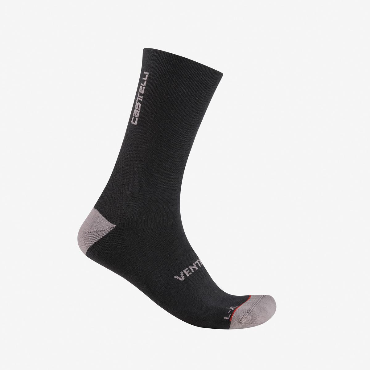 Castelli Venti Soft Merino Calze Ciclismo Invernali Unisex – Black, vista frontale