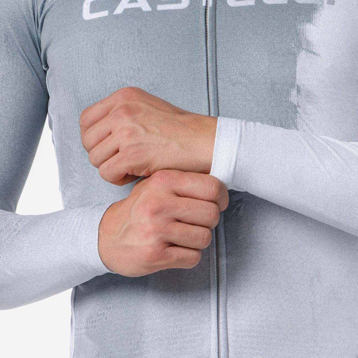 Castelli Nebula Thermal Maglia Ciclismo Manica Lunga Uomo – Silver Gray Nickel Gray, dettaglio 4