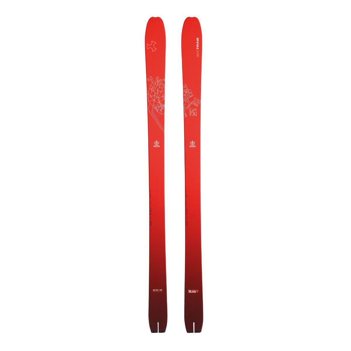 Ski Trab Neve 93 Sci da Freetouring – Rosso, vista frontale