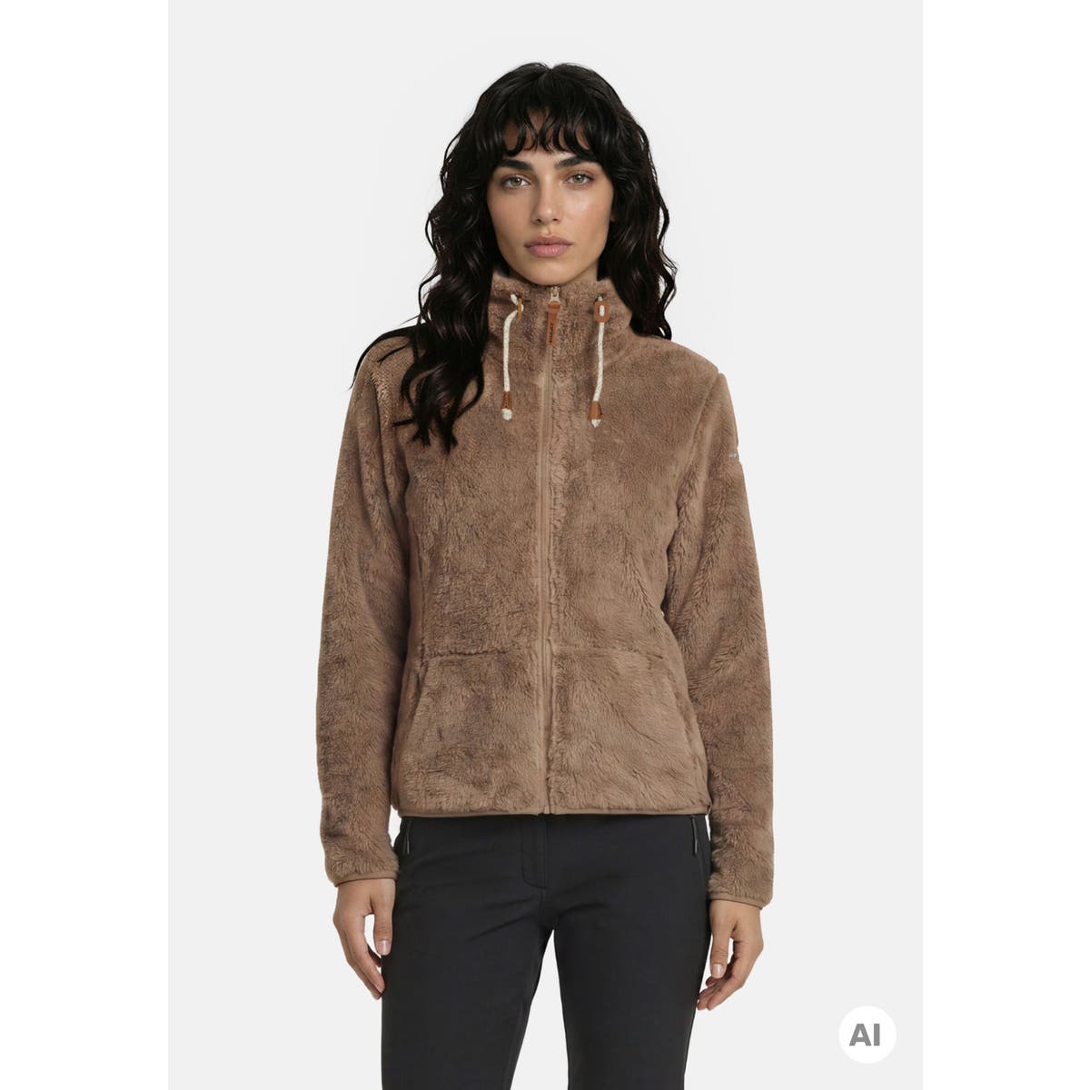 Icepeak Colony Pile Donna – Camel, indossato dettaglio