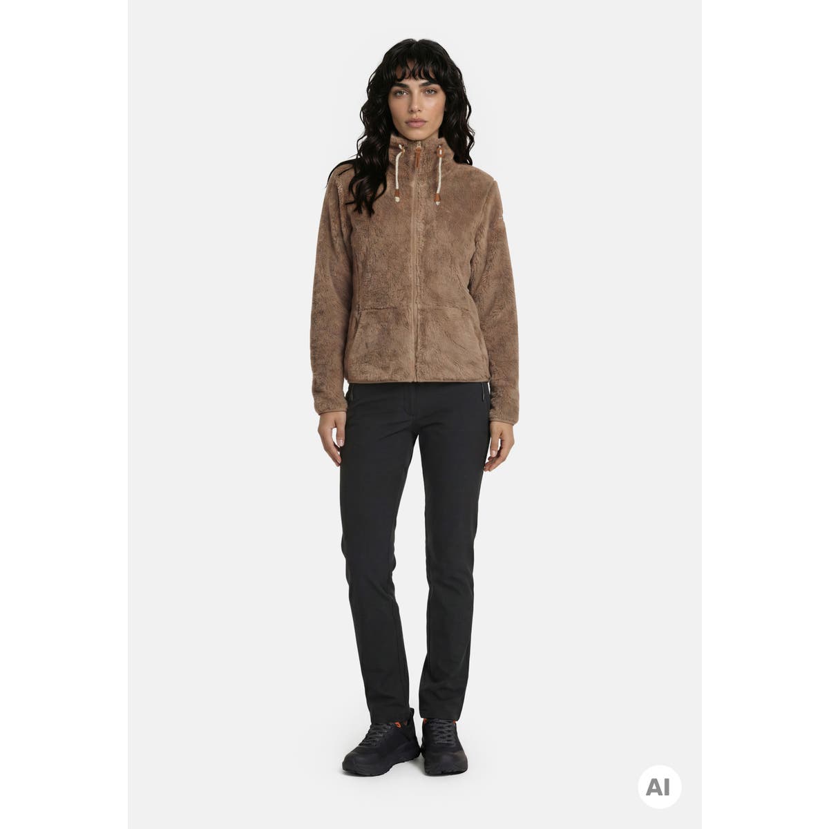 Icepeak Colony Pile Donna – Camel, indossato fronte