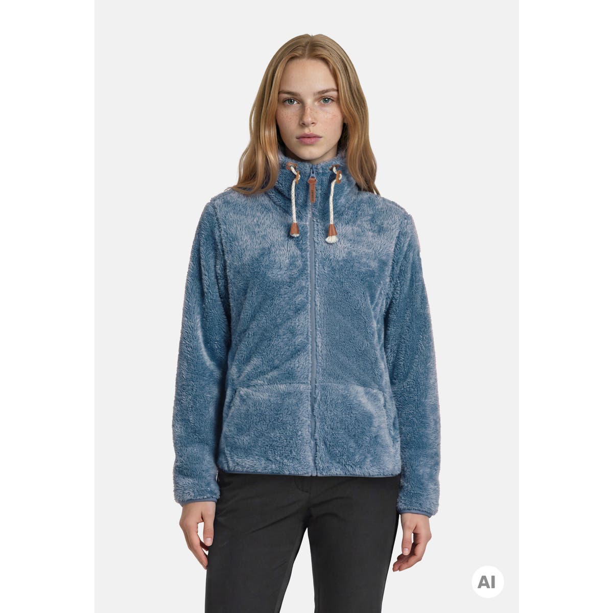 Icepeak Colony Pile Donna – Light Blue, indossato dettaglio