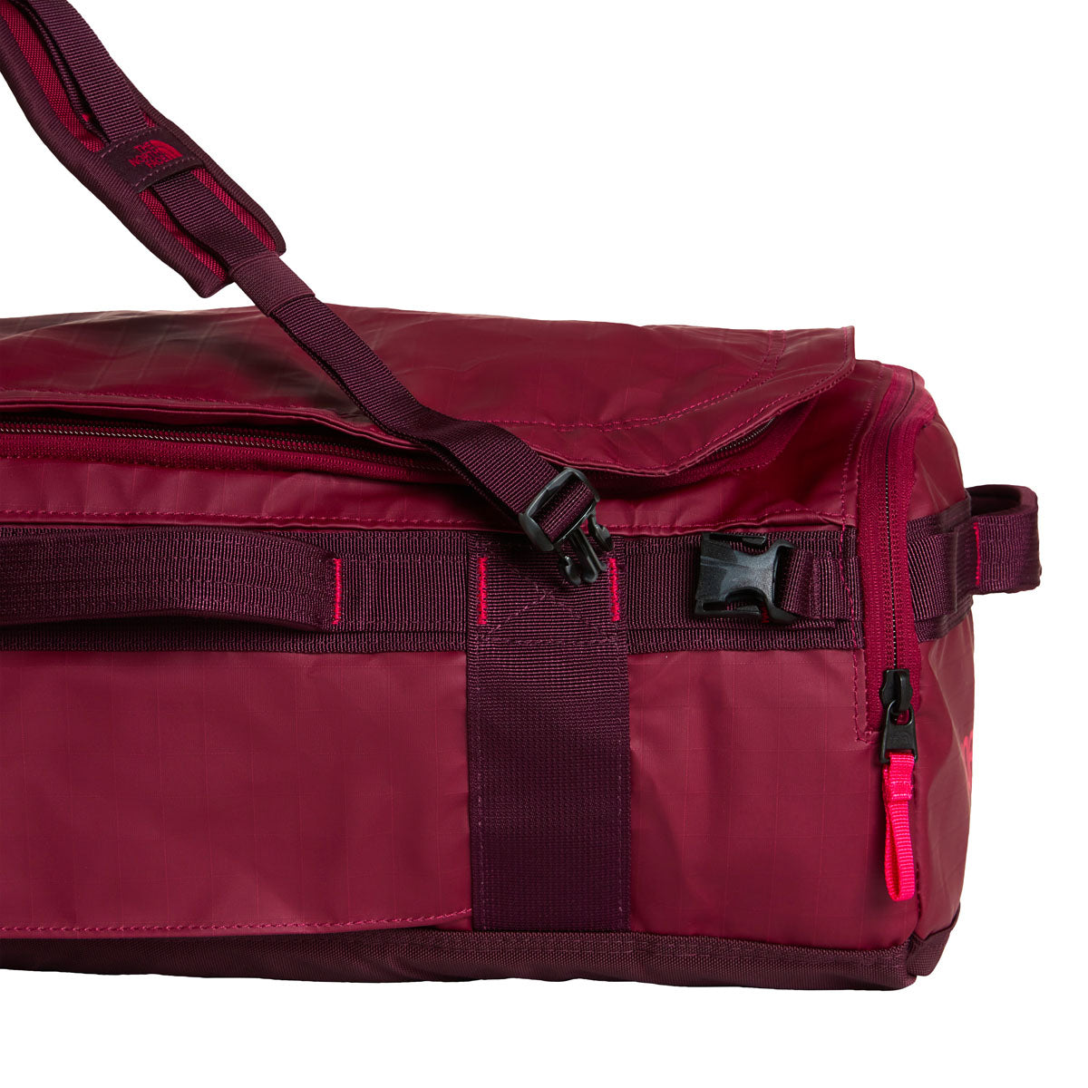 The North Face Base Camp Voyager Duffel Borsone 32L – Burgundy Crush, dettaglio 8