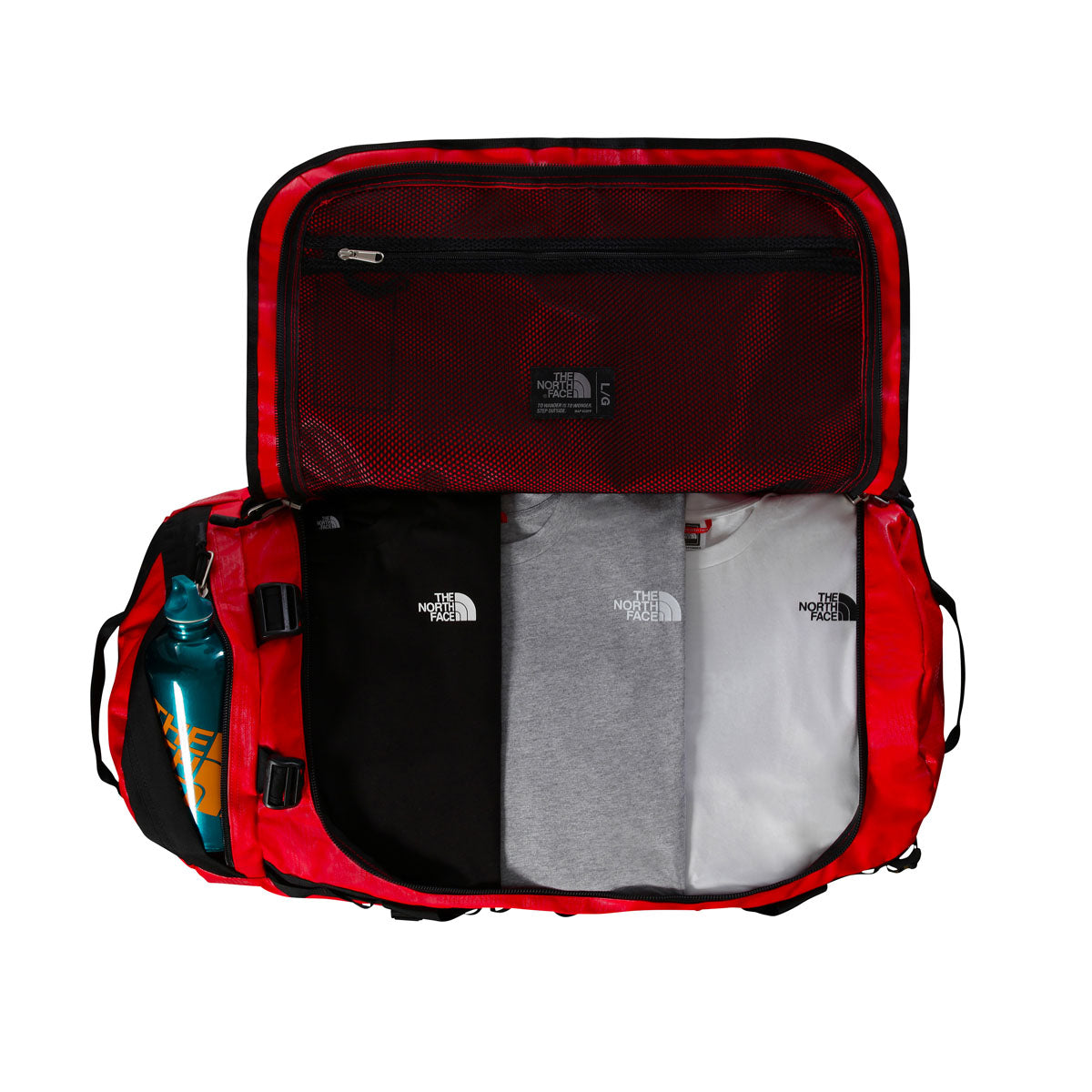 The North Face Base Camp Duffel Borsone da Viaggio Taglia L – Red Black, dettaglio 1