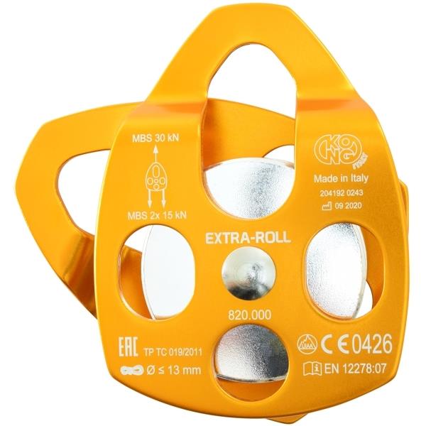 KONG Extra Roll Carrucola in Alluminio con Puleggia Singola - Arancione