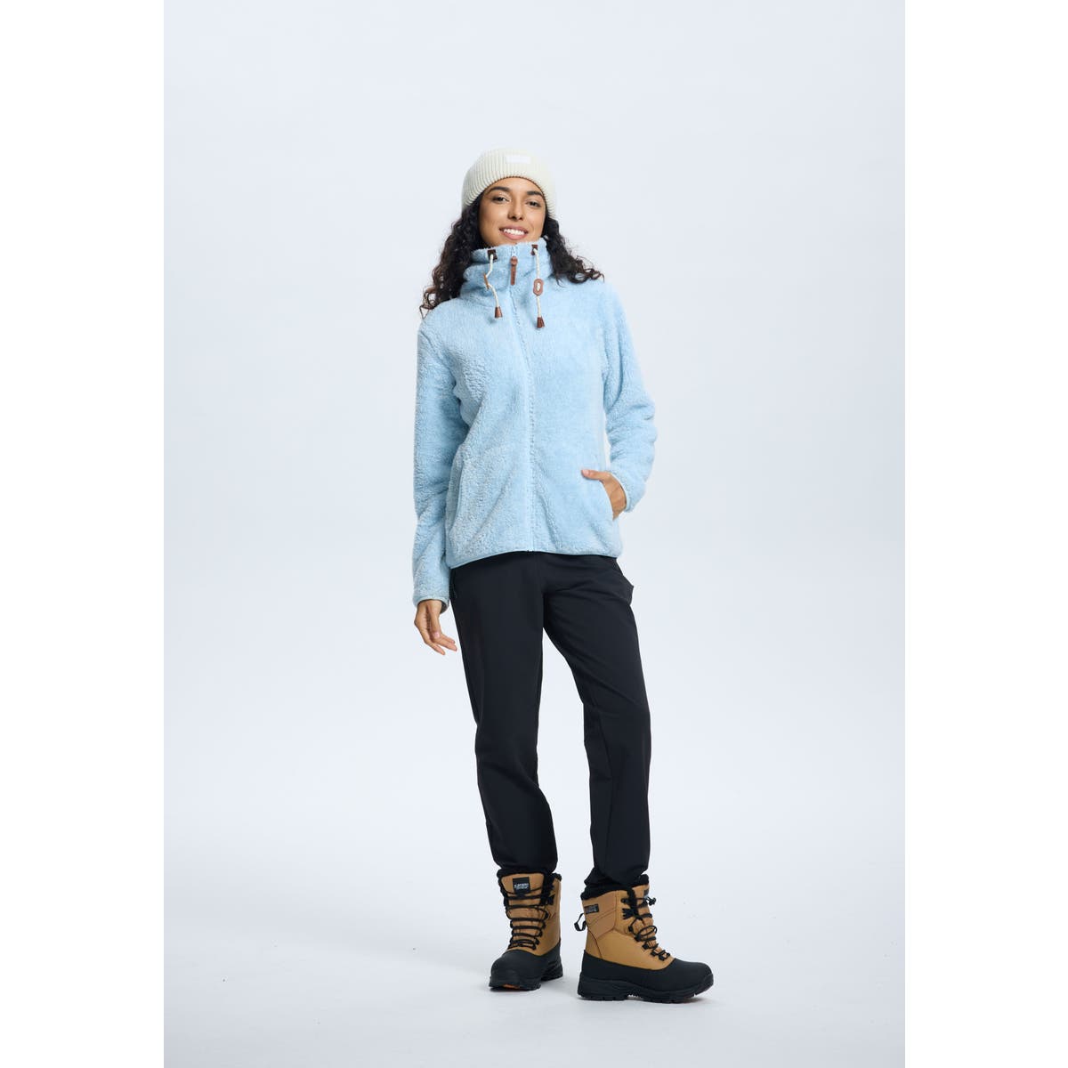 Icepeak Colony Pile Donna – Blue, indossato fronte