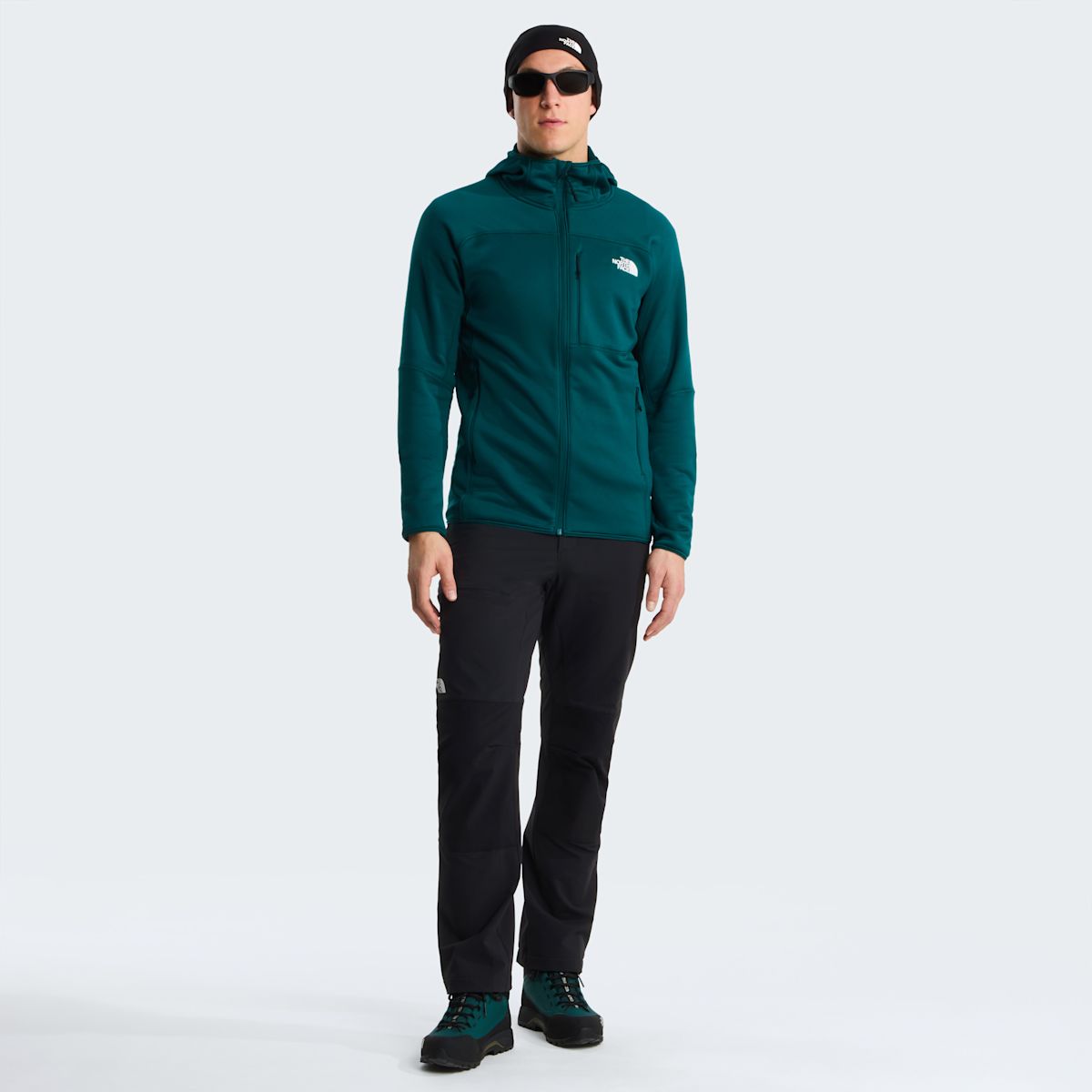 The North Face Meteora Polartec Power Stretch Giacca con Cappuccio Uomo – Pacific Teal, vista retro