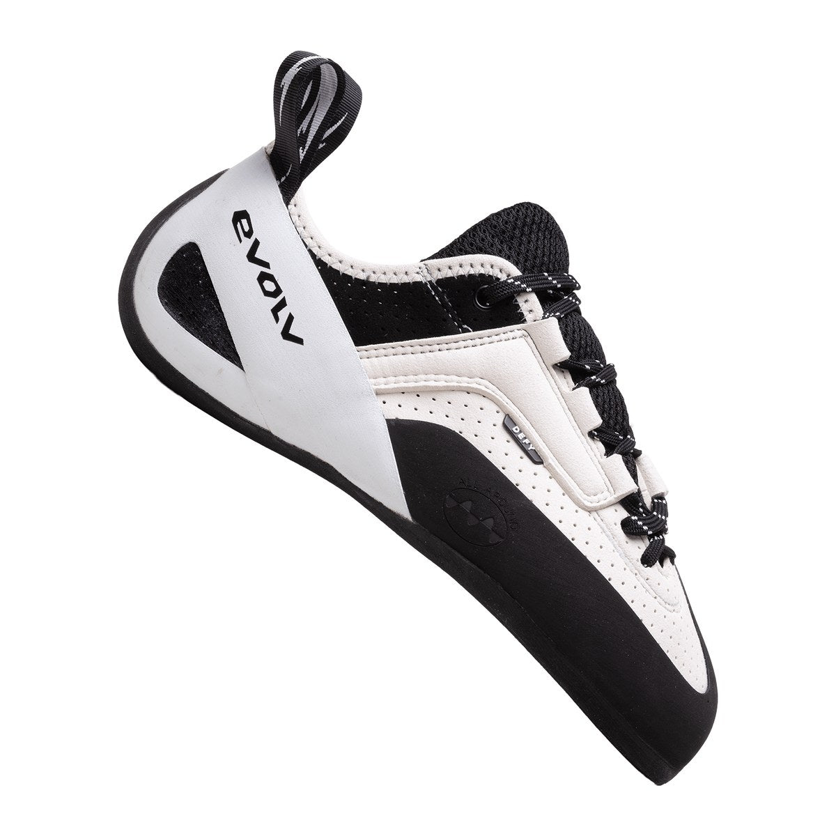 Evolv Defy Lace Scarpette Arrampicata – Gray Black, vista frontale