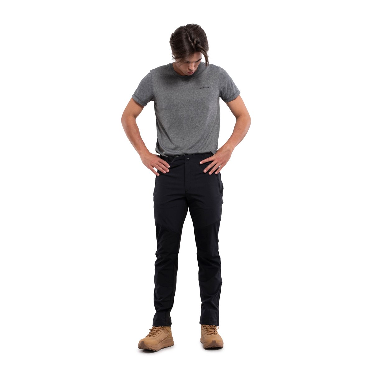 Icepeak Dorr Pantaloni Softshell Uomo – Anthracite, indossato davanti