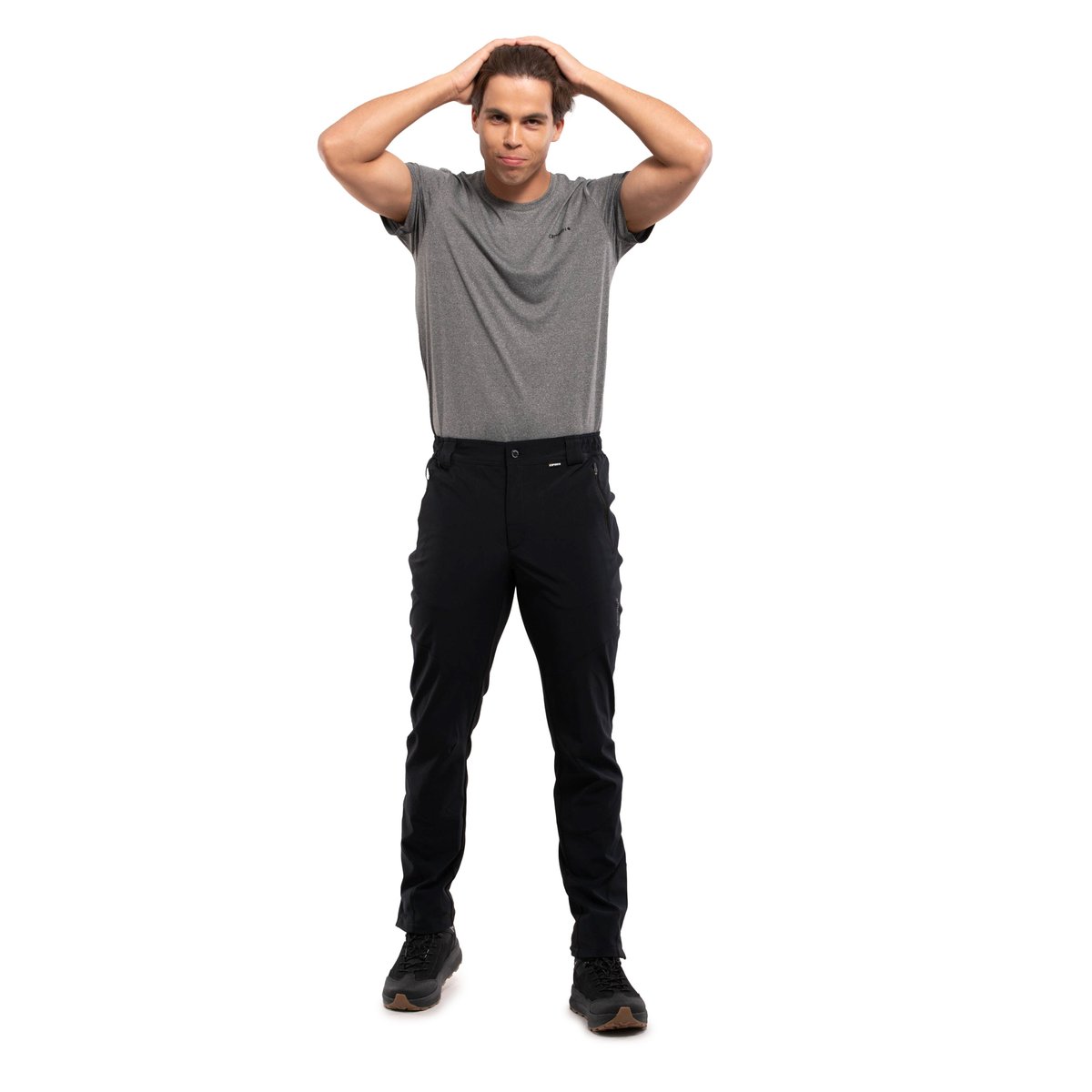 Icepeak Dorr Pantaloni Softshell Uomo – Black, indossato davanti