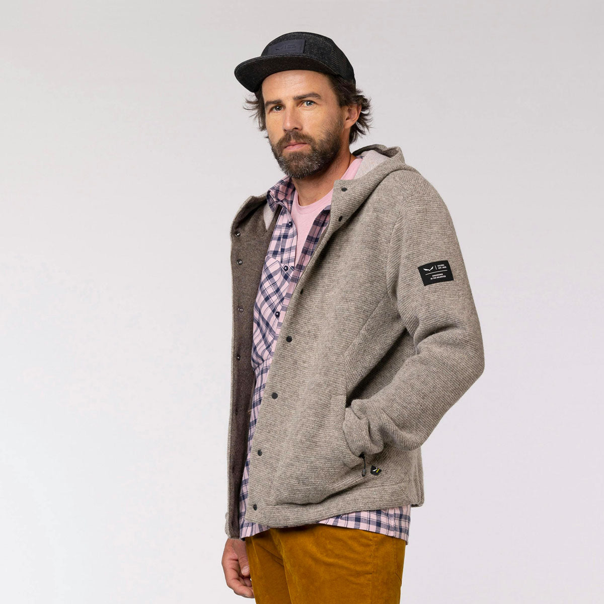 SALEWA Sarner Undyed Wool Giacca Con Cappuccio Uomo