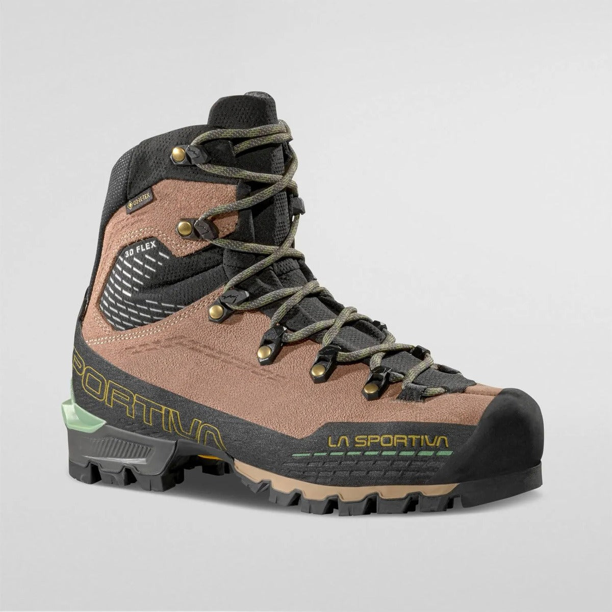 La Sportiva Trango Alpine GTX Scarponi da Alpinismo Donna – Sand Dune Aspen Green, vista frontale