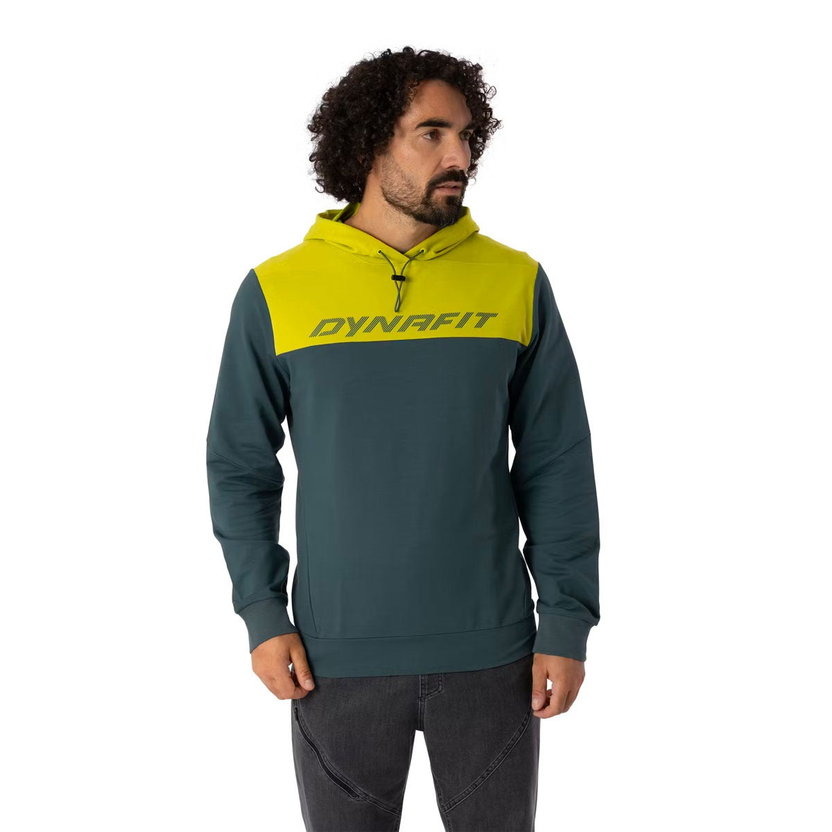 Dynafit 24/7 Pullover con Cappuccio Uomo – Golden Lime, dettaglio 2