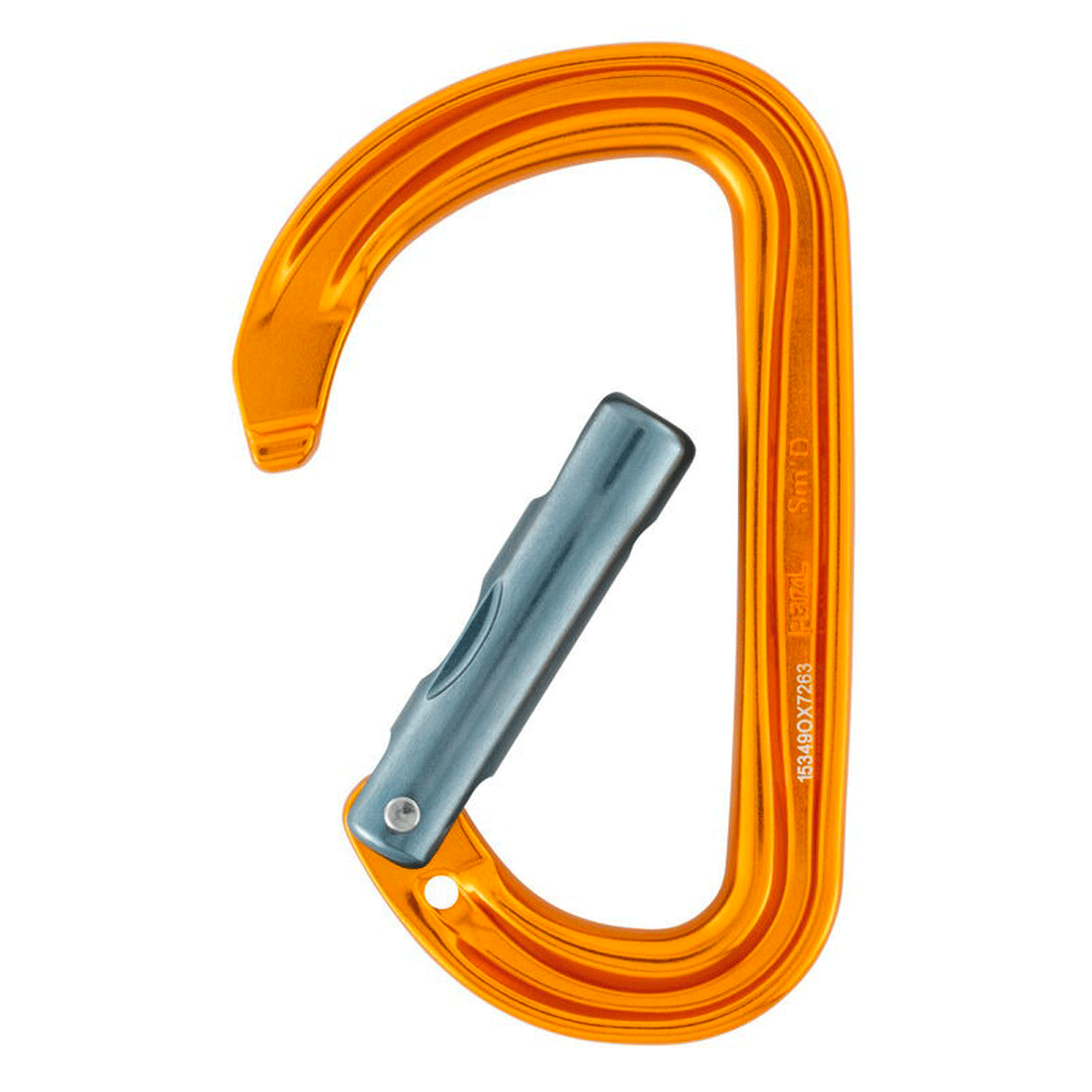 Petzl Sm'D WALL moschettone in alluminio giallo, vista sa aperto
