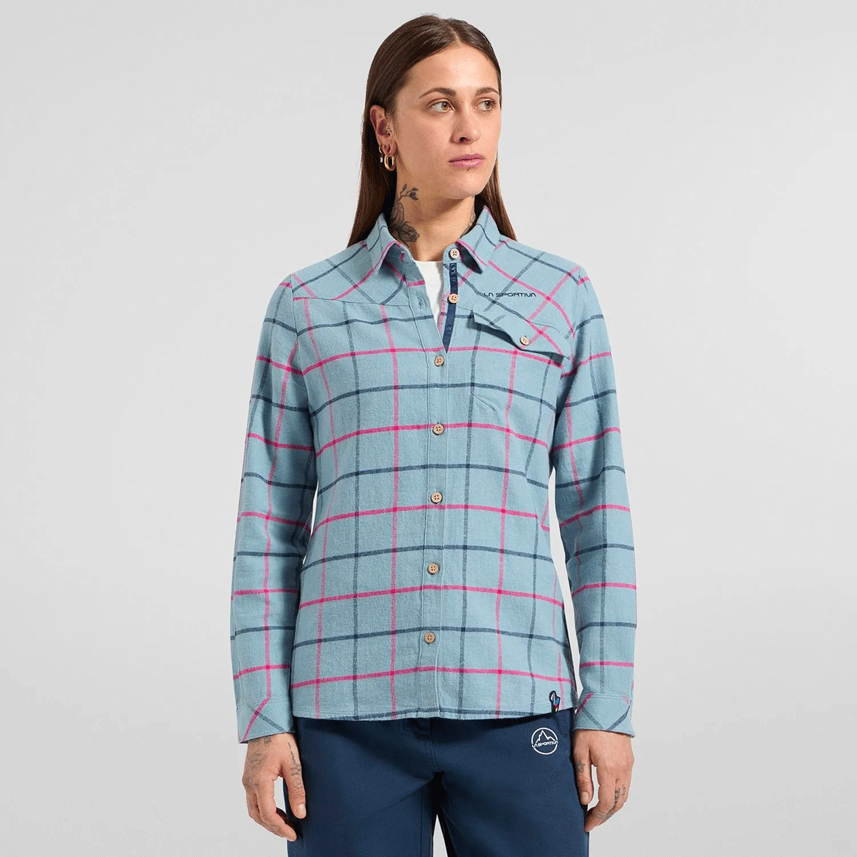 La Sportiva Rambler Light Camicia in Flanella Donna – Limestone Night Sky, vista frontale