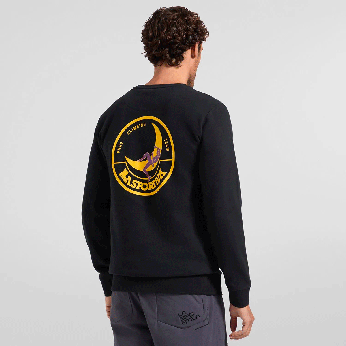 La Sportiva Climbing On the Moon Felpa Uomo – Nero Giallo, dettaglio 1