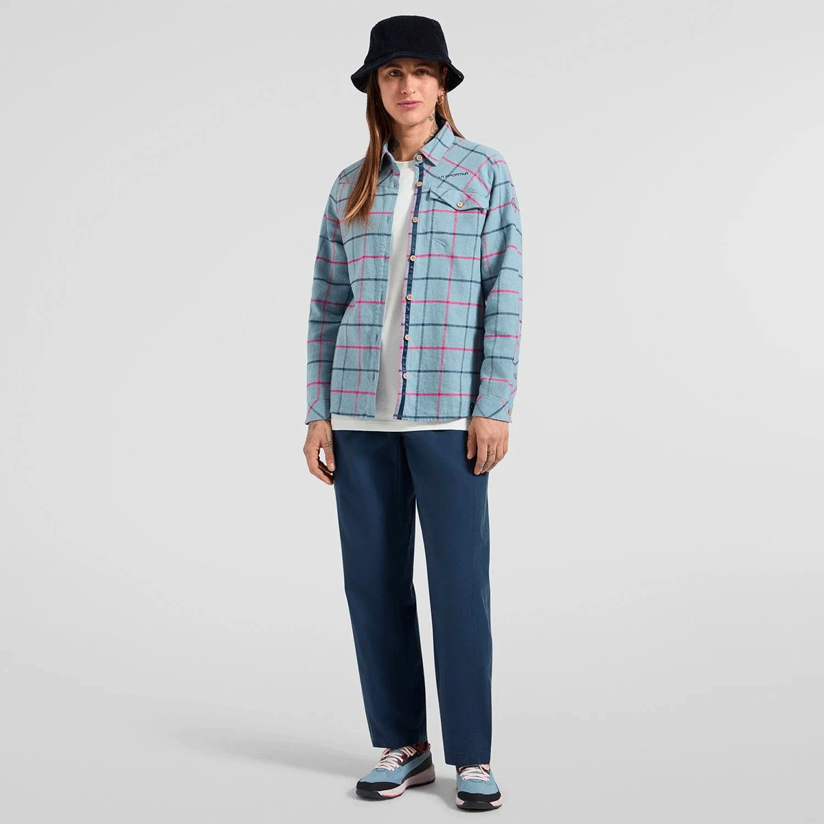 La Sportiva Rambler Light Camicia in Flanella Donna – Limestone Night Sky, dettaglio 1