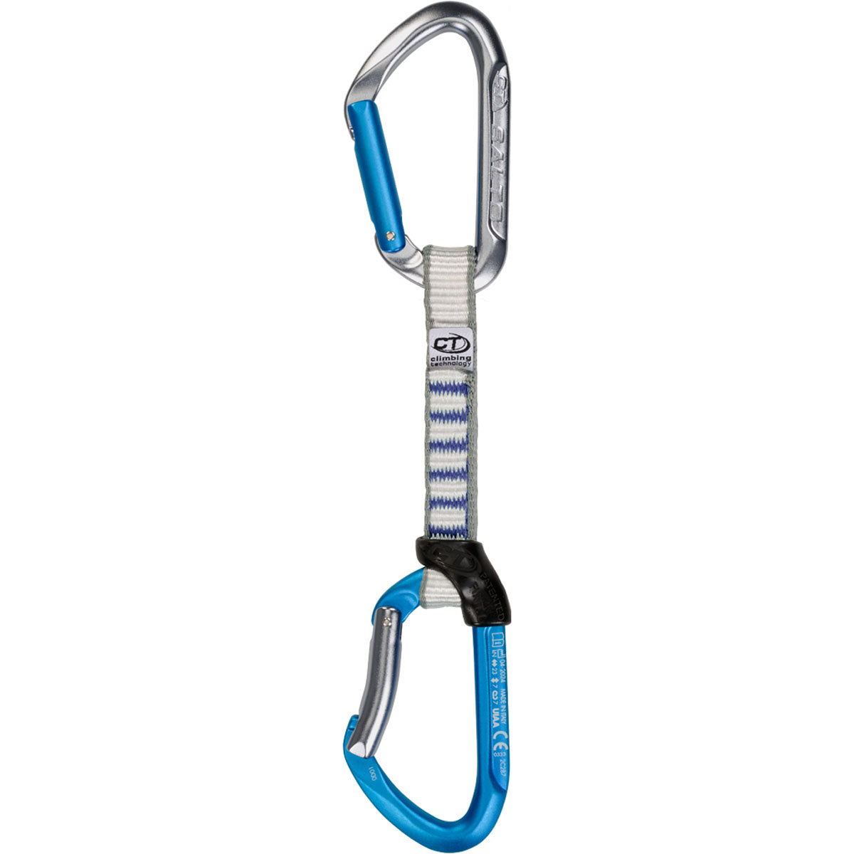 Skylotec Salto Set NY Rinvio 12 cm – Titanio / Blu Elettrico, vista frontale