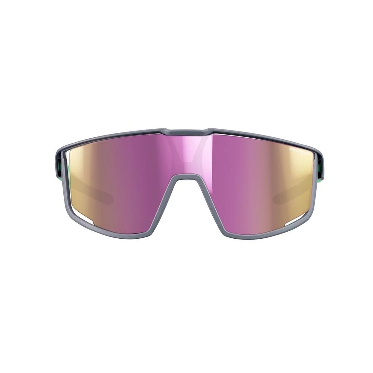 Julbo Fury Junior Occhiali da Sole Bambino 7-12 anni Spectron 3 – Grigio/Verde Menta, vista frontale