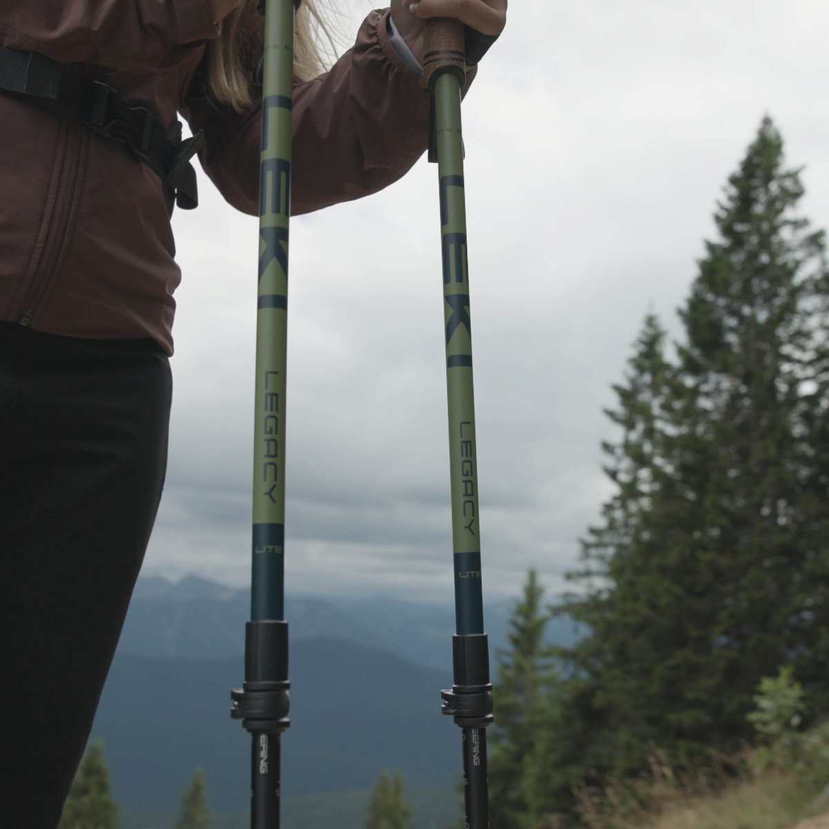 Leki Legacy Lite Bastoncini da Trekking – Blu denim/Verde oliva scuro, dettaglio 7