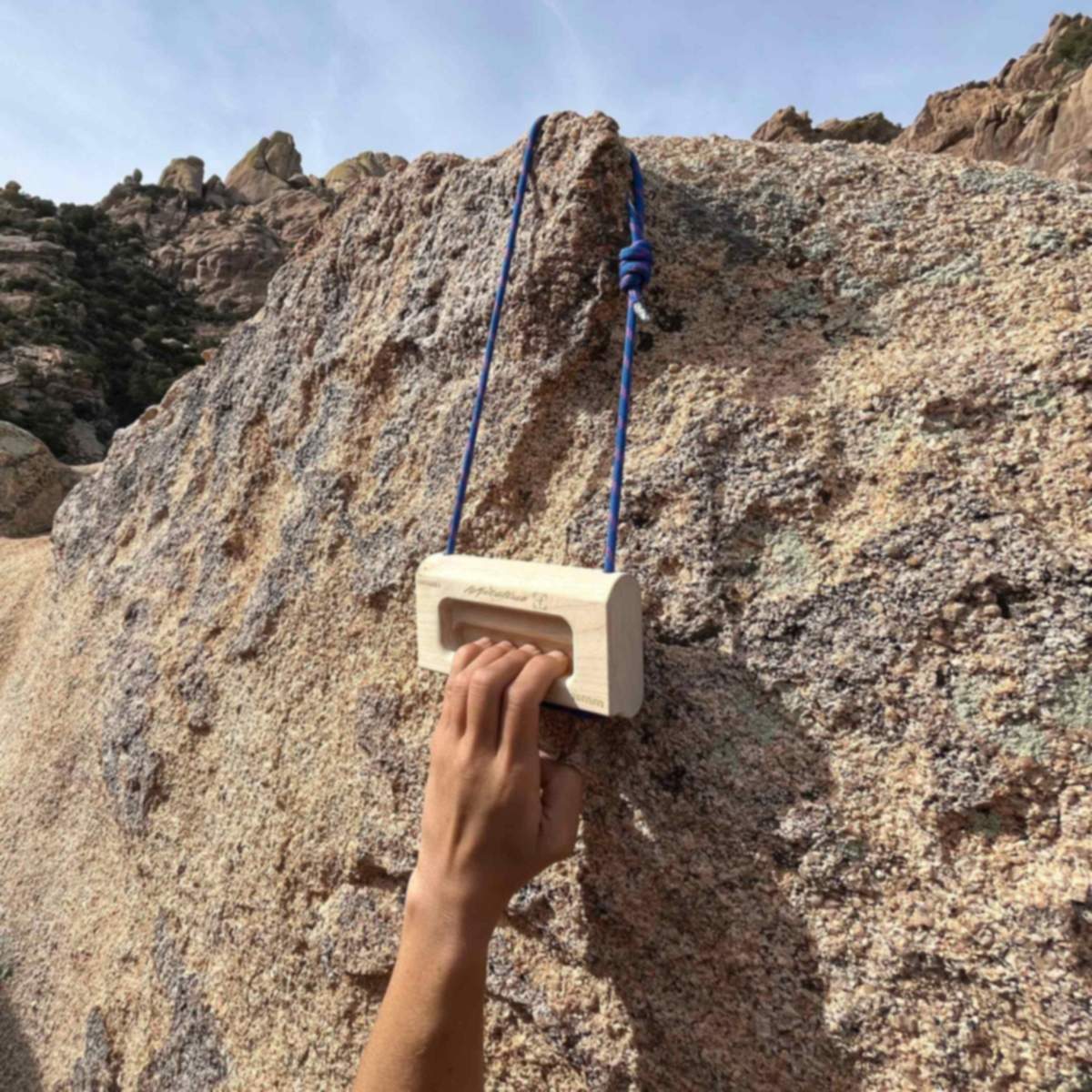 Metolius Nano Rings Prese da Allenamento in Legno Coppia – in uso in falesia