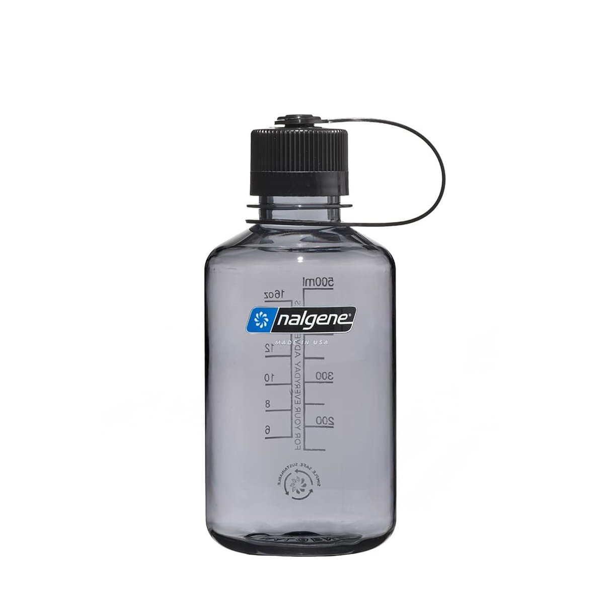 Nalgene Sustain Borraccia 0,5 L Bocca Stretta Grigio – vista frontale