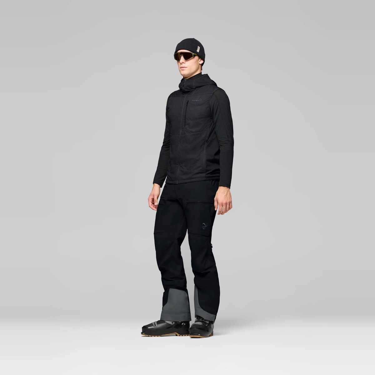 Norrøna Lyngen Thermo100 Active Gilet Imbottito Uomo – Caviar Black, dettaglio 6