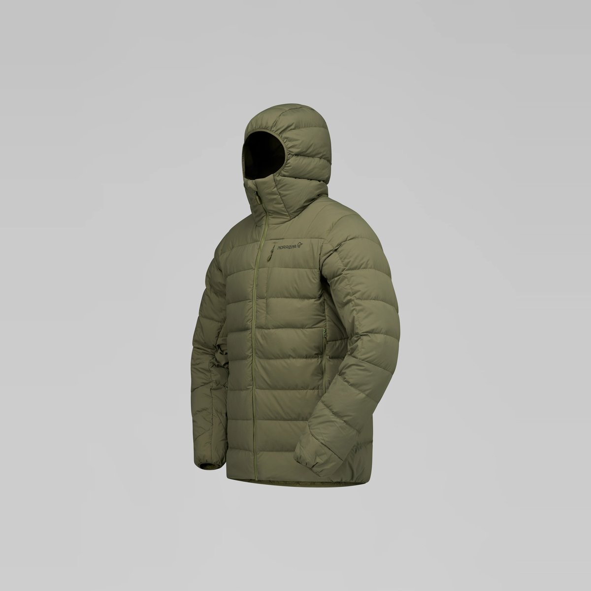 Norrøna Femund Down700 Zip Hood Piumino Uomo – Olive Night, dettaglio 1
