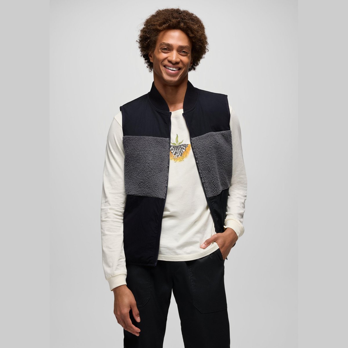 Prana Encinitas Gilet Reversibile Uomo – Black Black, dettaglio 4