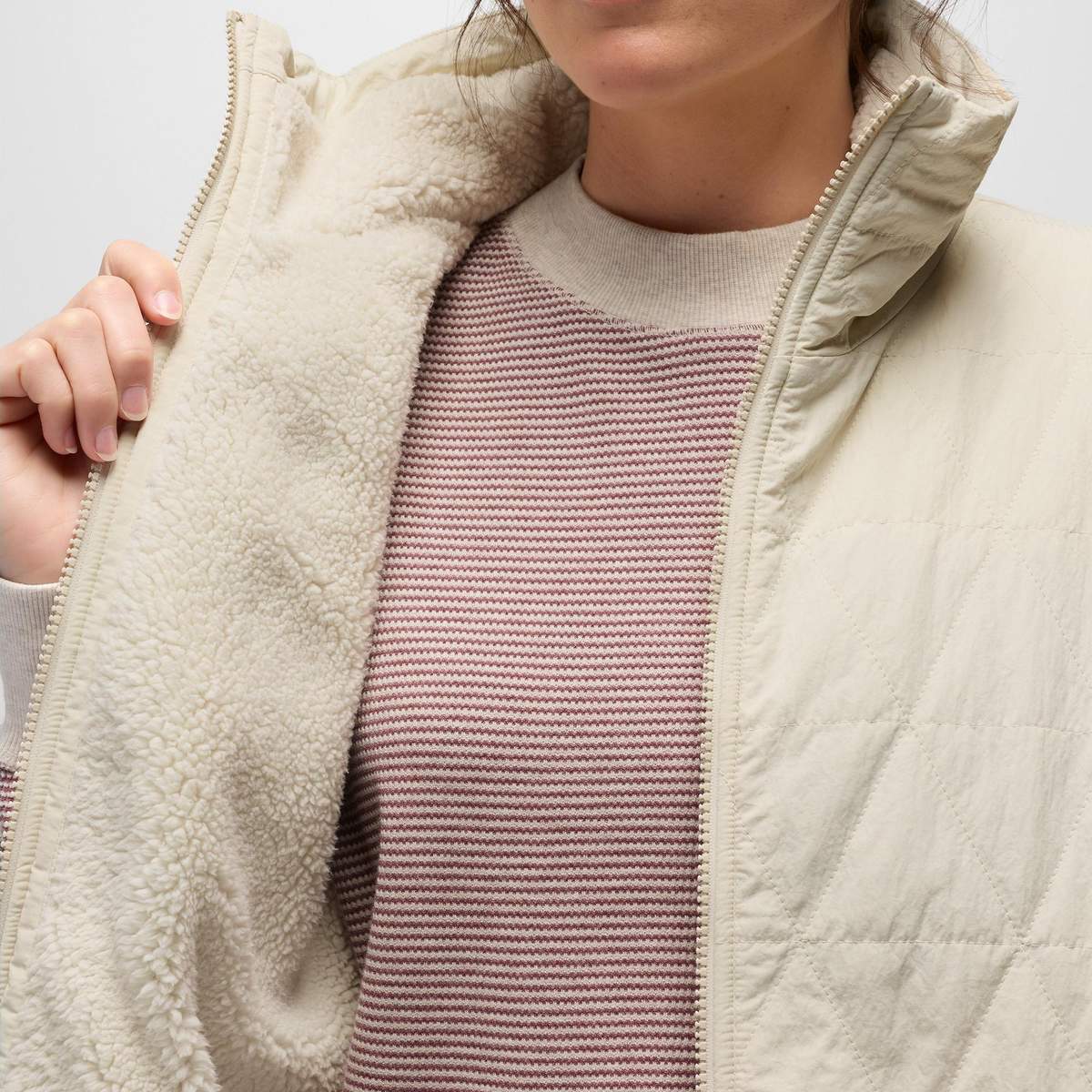 Prana Encinitas Gilet Reversibile Donna – Beach Pebble, dettaglio 3