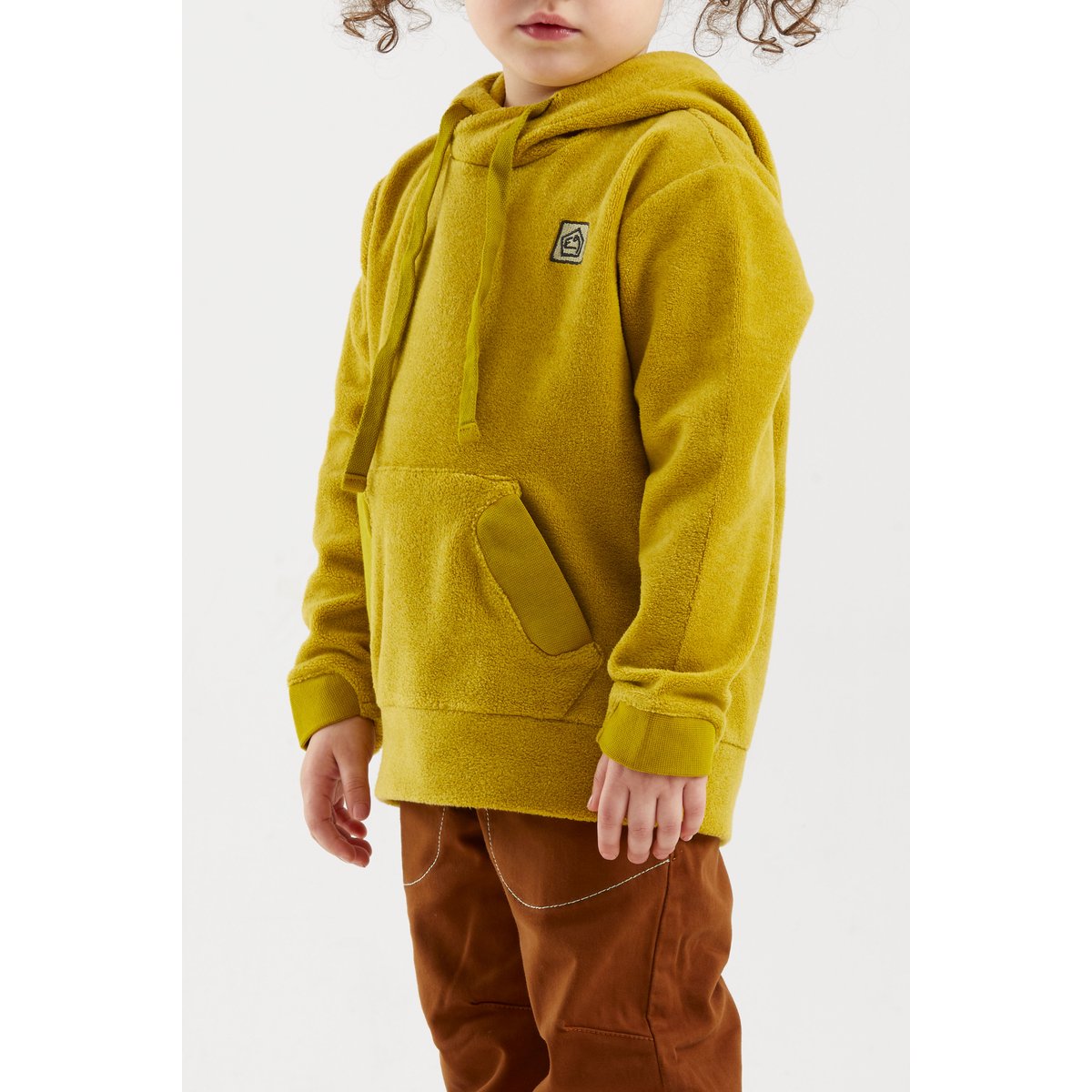 E9 B-Peace Felpa con Cappuccio Bambino – Lemon, indossato