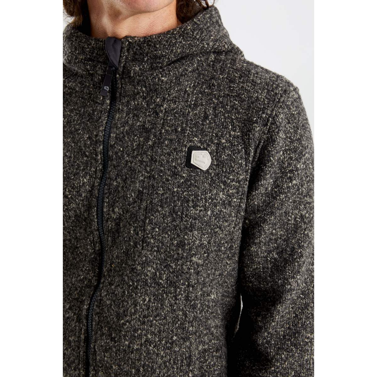 E9 Mimmo Felpa Full Zip con Cappuccio Uomo – Ash Wolf, indossato, dettaglio