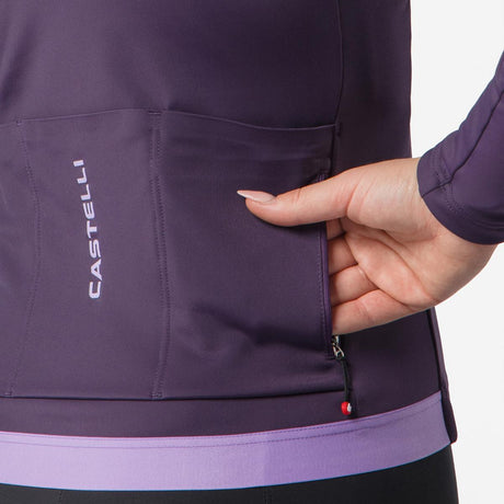 Castelli Espresso Thermal 2 W Maglia Ciclismo Manica Lunga Donna – Night Shade, dettaglio 3