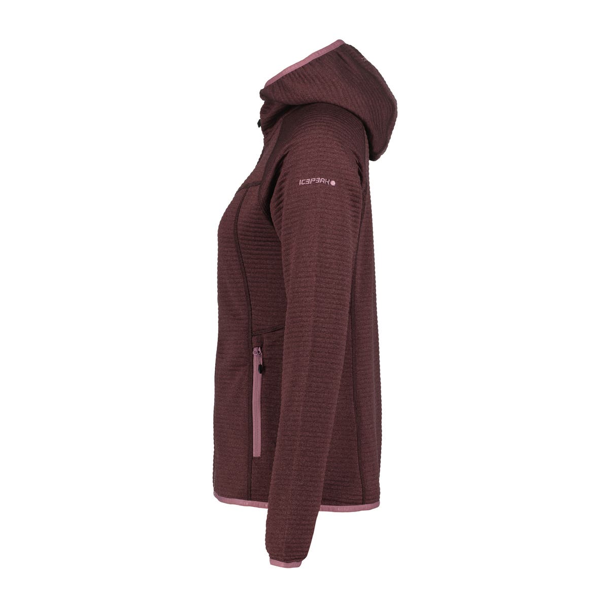 Icepeak Berryville Pile con Cappuccio Donna – Wine, vista laterale