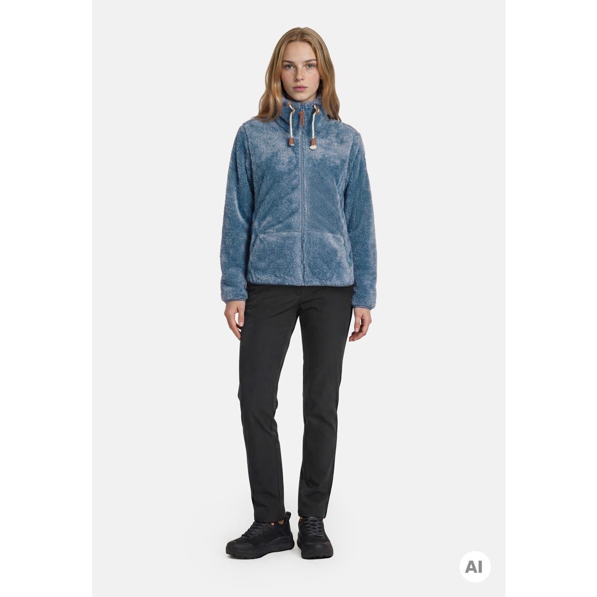 Icepeak Colony Pile Donna – Light Blue, indossato fronte