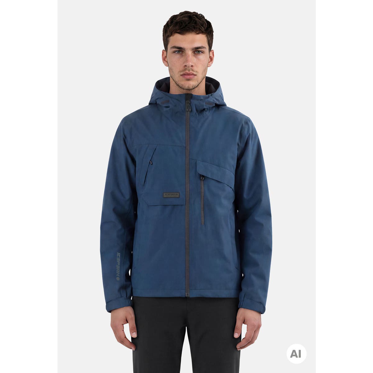 Icepeak Brandt Giacca Impermeabile Uomo – Blue, indossato dettaglio