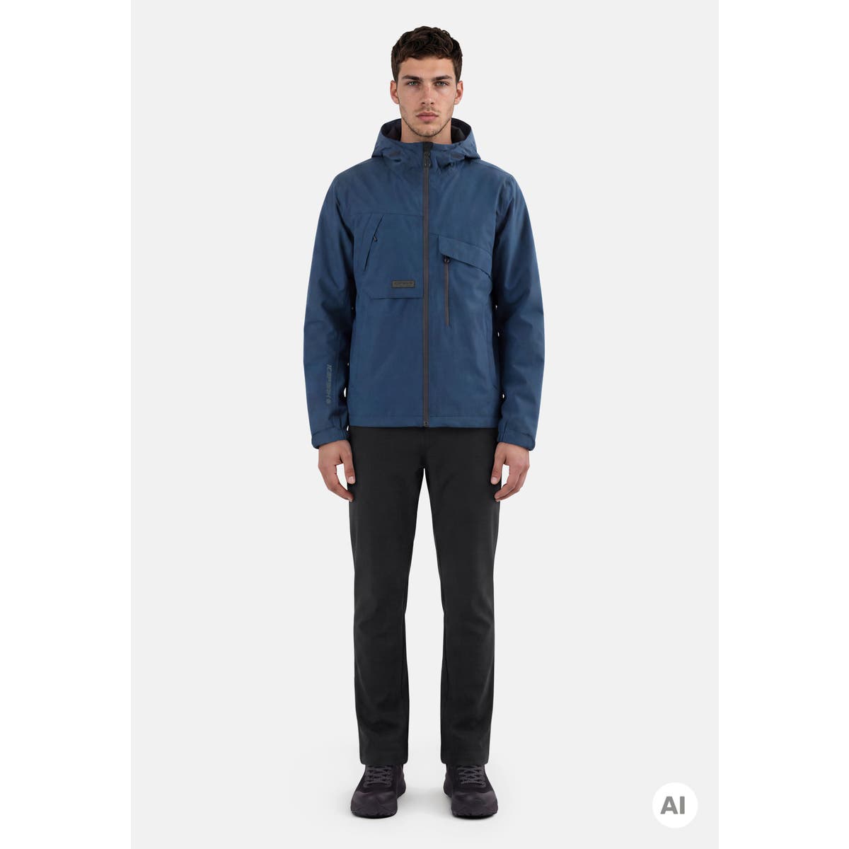 Icepeak Brandt Giacca Impermeabile Uomo – Blue, indossato fronte
