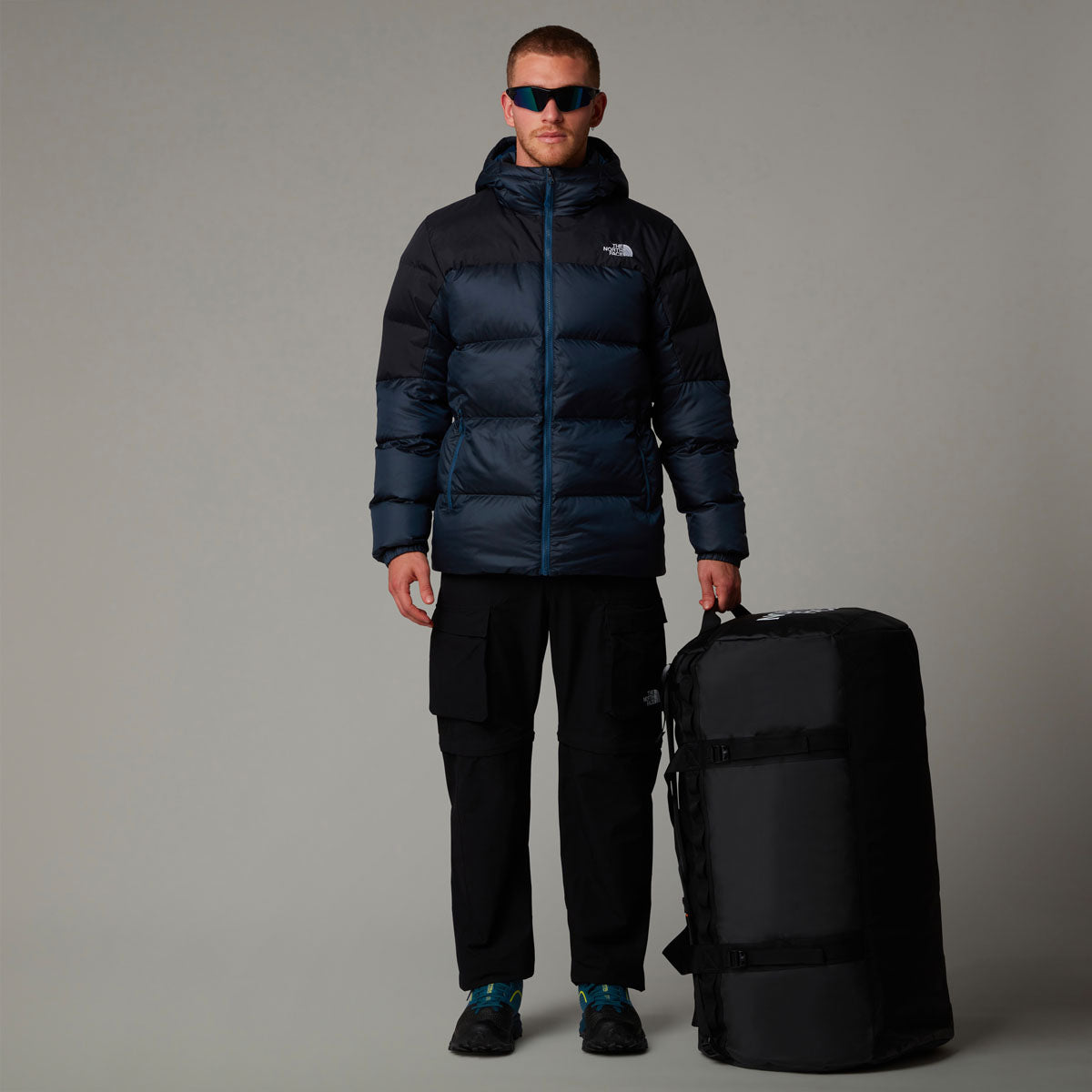 The North Face Base Camp Duffel Borsone da Viaggio Taglia XL – Black White 53R, dettaglio 4
