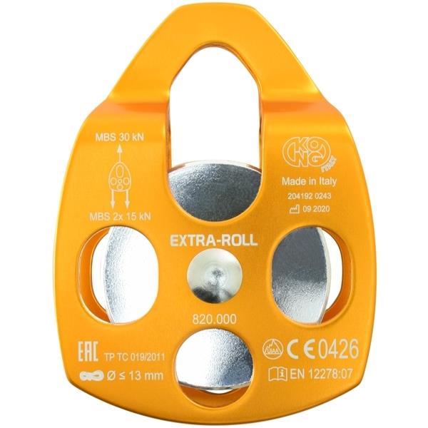 KONG Extra Roll Carrucola in Alluminio con Puleggia Singola - Arancione