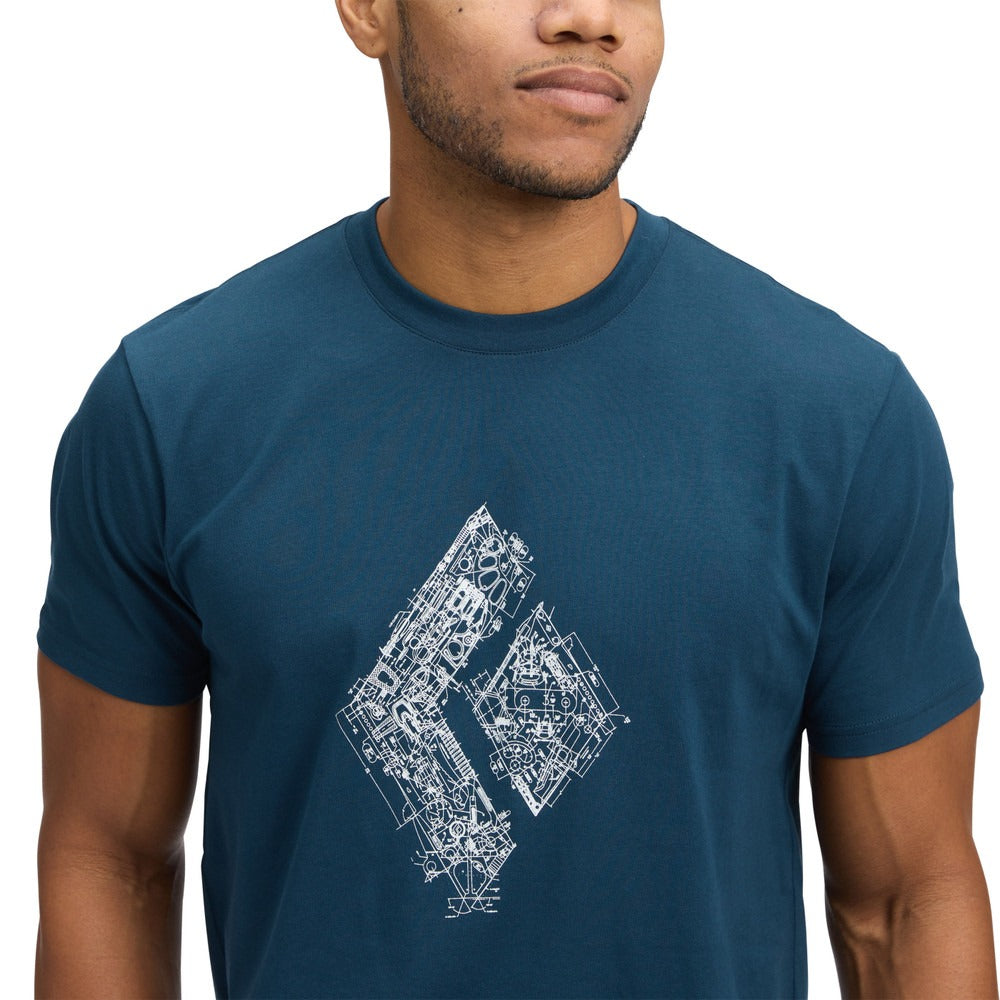 BLACK DIAMOND Engineered Diamond Short Sleeve Tee uomo