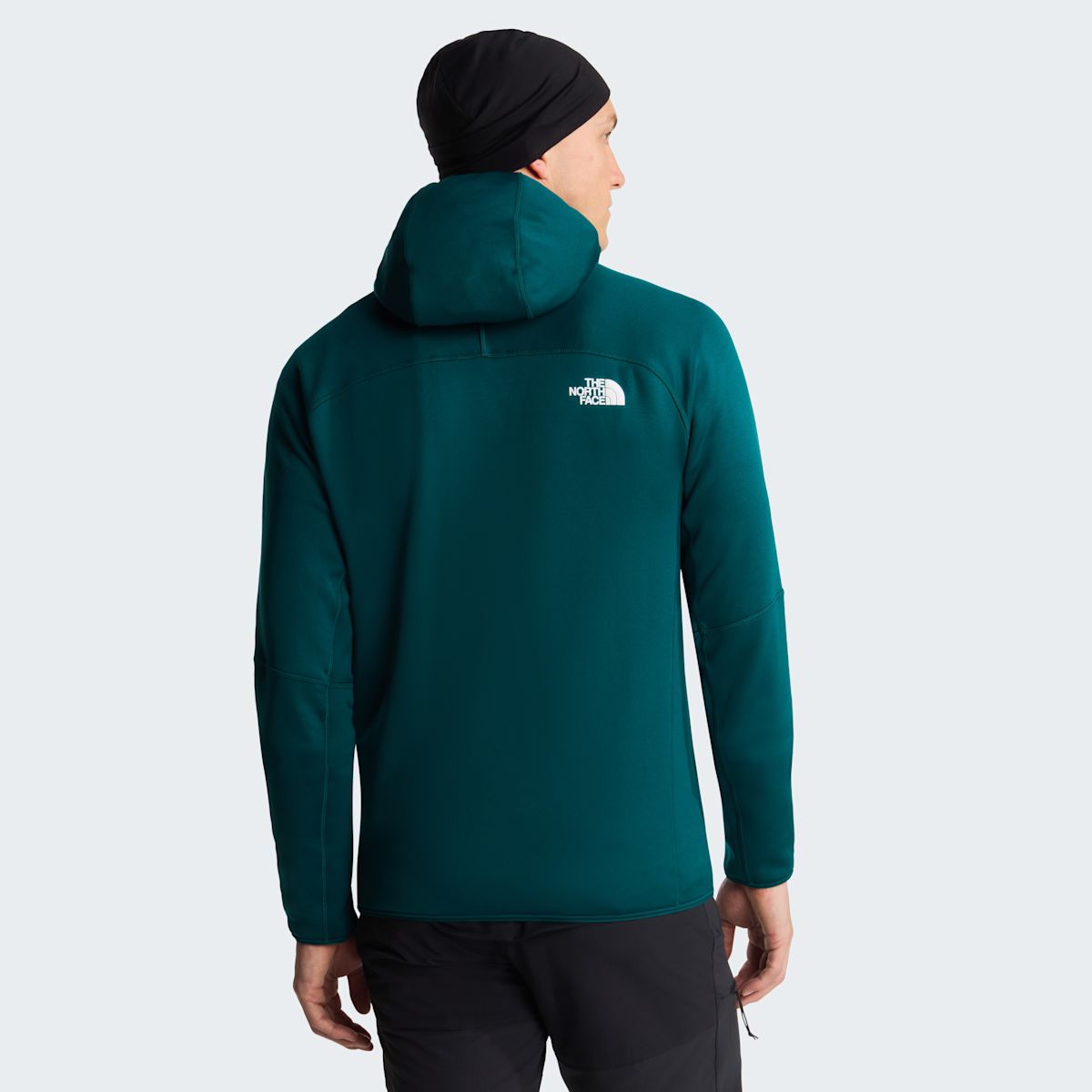 The North Face Meteora Polartec Power Stretch Giacca con Cappuccio Uomo – Pacific Teal, dettaglio