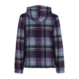 E9 Anais Giacca in Pile Donna – Purple Tartan, retro