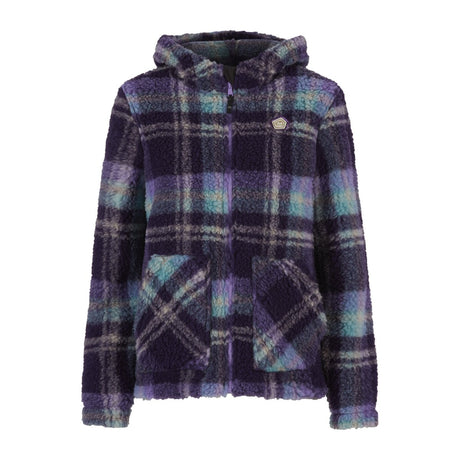 E9 Anais Giacca in Pile Donna – Purple Tartan, davanti