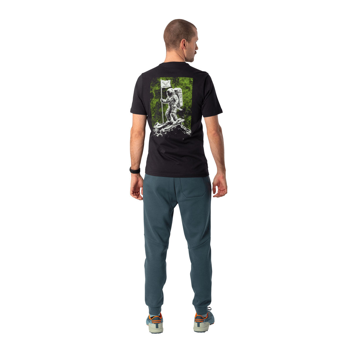Dynafit T-Shirt in Cotone con Grafica sul Retro Uomo – Black Out Skimonaut, dettaglio 5