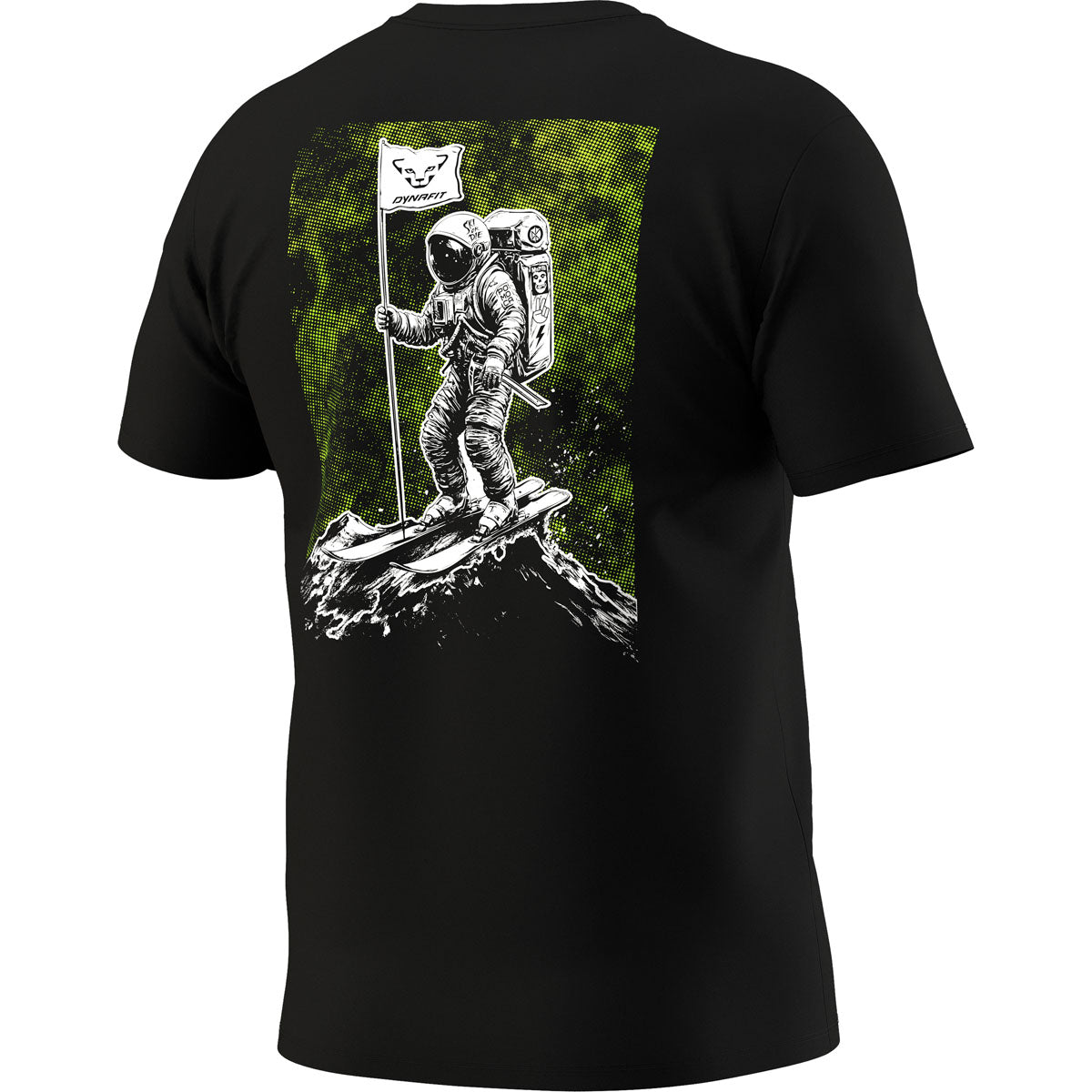 Dynafit T-Shirt in Cotone con Grafica sul Retro Uomo – Black Out Skimonaut, vista frontale