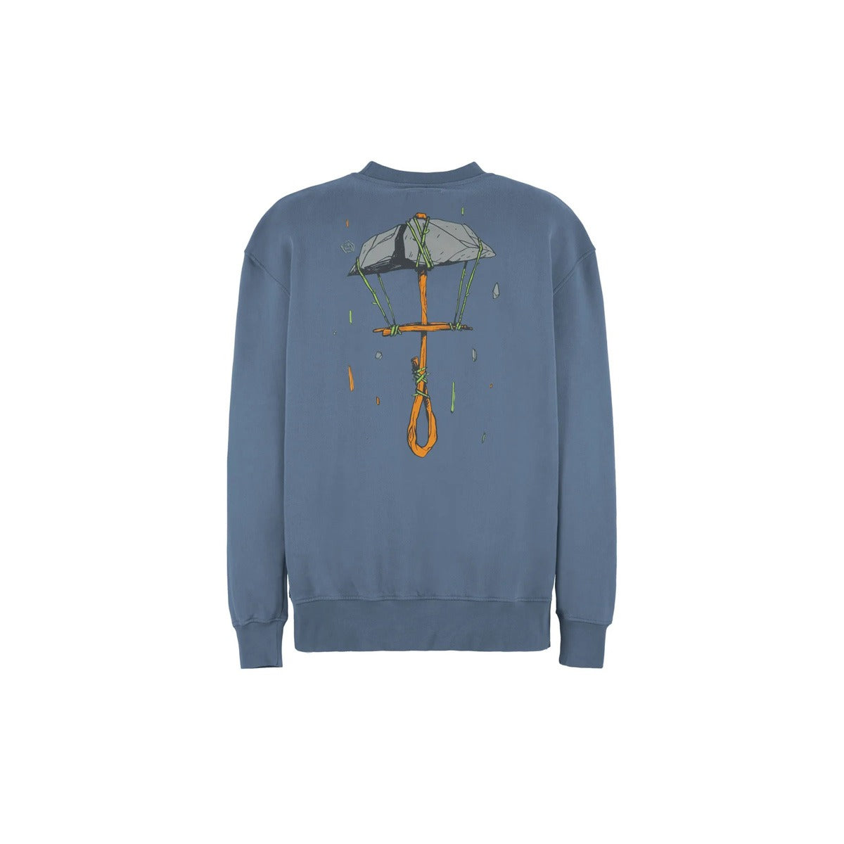 E9 Turtle Felpa Girocollo con Stampa Uomo – Steel Blue, retro