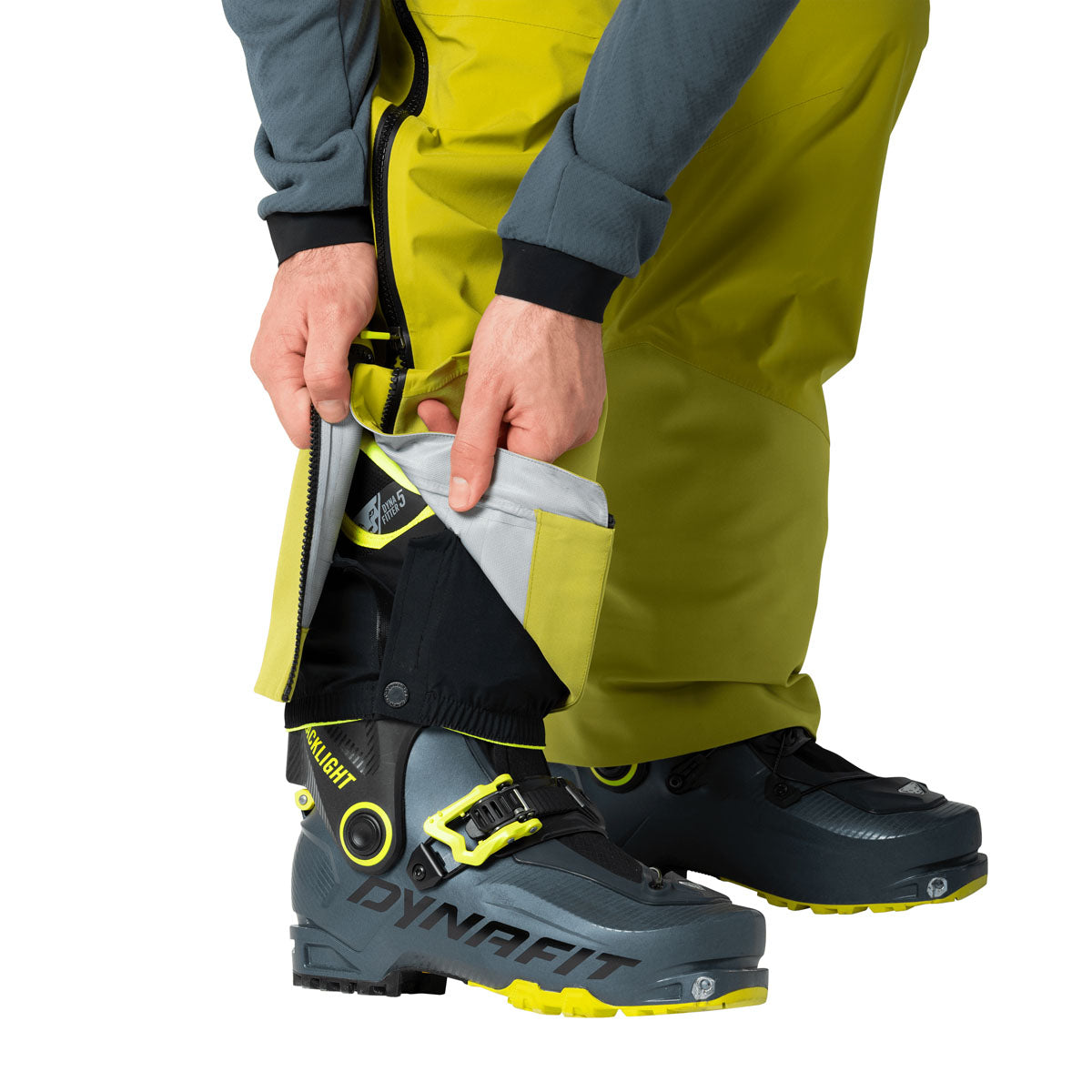 Dynafit Blacklight 3L Pantaloni Impermeabili Uomo – Golden Lime, dettaglio 5