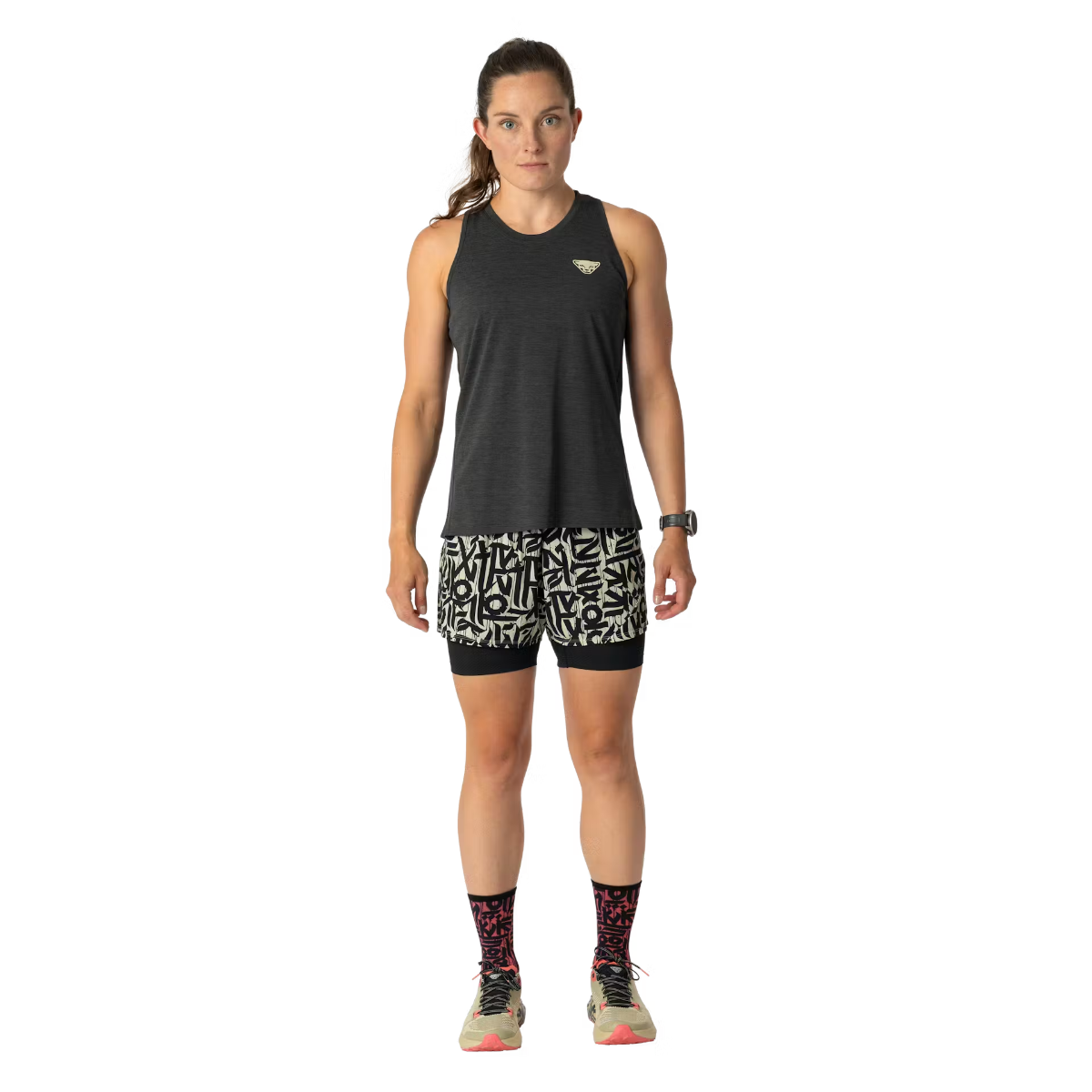 Dynafit Trail Shorts 2in1 da Trail Running Donna – Overcast, dettaglio 3