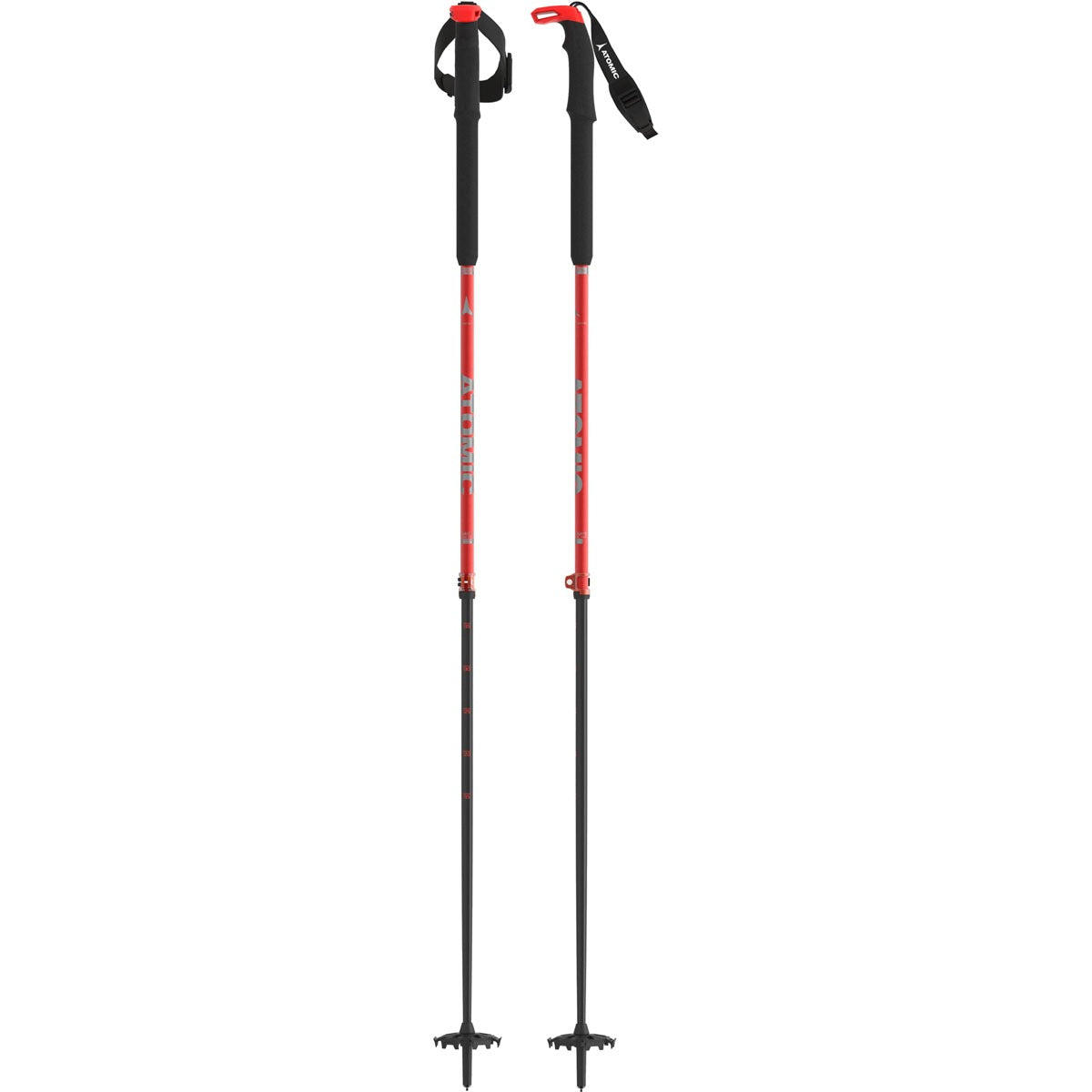 Atomic BCT Touring Carbon SQS Bastoncini da Scialpinismo – Rosso, vista frontale