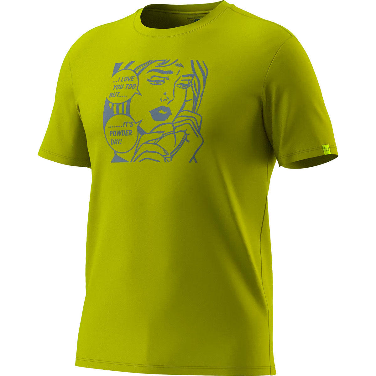 Dynafit T-Shirt Grafica in Cotone Uomo – Golden Lime Powder Day, vista frontale